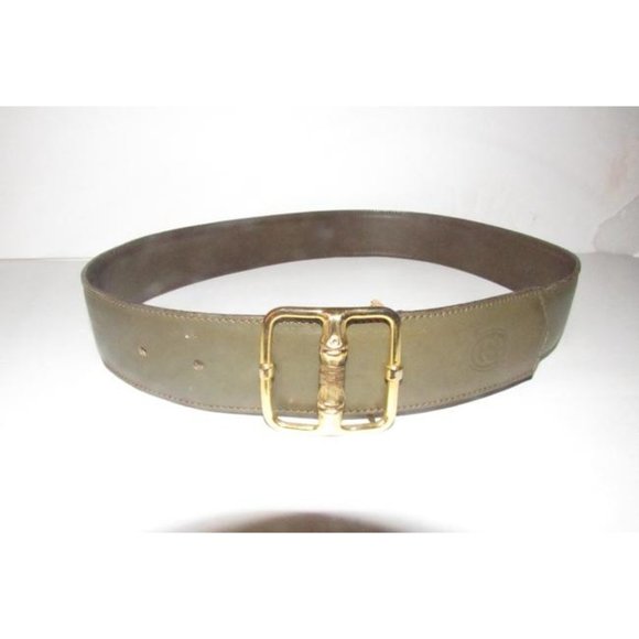 GUCCI Grey Embossed Leather w Gold Bamboo Buckle main image 5